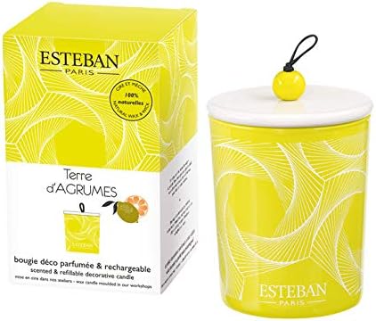 Esteban Paris 170 g Refillable Scented Candle with Ceramic Cap, Green, 9 cm