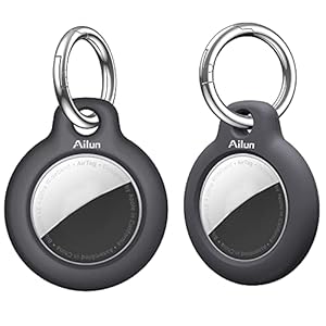 Ailun [2Pack] Hard PC Cover for AirTag,Shockproof Cover Loop with Keychain Ring Holder Skin Protector Protective Case…