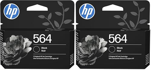 Image of HP 564 Black Ink Cartridge | Works with DeskJet 3500; OfficeJet 4620; PhotoSmart B8550,C6300,D5400,D7560,5510,5520,6510,6520,7510,7520,Plus,Premium,eStation | CB316WN,(Pack of 2)