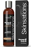 Skinsations - Natural Massage & Body Oil - Unscented 8oz | Relaxing, Sore Muscle Aromatherapy,...