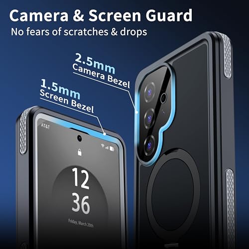 Image of ANTSHARE IP68 Waterproof Case for Samsung Galaxy S25 Ultra [2025] - with Kickstand - MagSafe Compatible, Built-in Screen /Lens Protector - Shockproof Full Body Protection for Swimming /Outdoor, Black