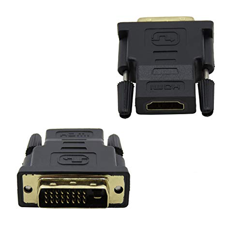 HDMI to DVI Adapter, CABLEDECONN BI-Direction HDMI Female to DVI 24+1 Male(2 Pack) 1080P Converter for Computers Laptops
