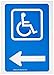 Brady 91372 Self Sticking Polyester Handicapped Sign, 14" X 10", Legend "(Handicapped / Picto Only) (W/Left Arrow)"