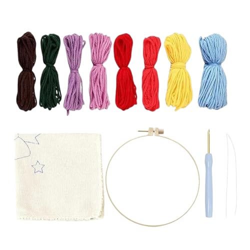 de posavasos con aguja perforadora, juego de manualidades con bordado de animales, de posavasos con mechones de colorido, artesanía de costura DIY | de bordado de alfombra de paisaje