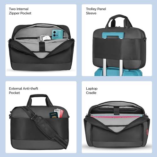 Image of HARISSONS Luminix Laptop Messenger Bag | 12L | Fits 15.6 inch Laptop | 1000D + Twill PU Coated Polyester | Business, Travel & Everyday Use | Durable, Organized & Professional