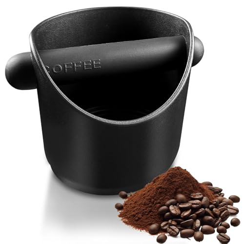 Boite a Marc de Cafe, Réutilisable Knock Box Café avec Amovible Tige Percussion, Base Antidérapante, Rond Boite Cafe Convient pour Cuisine Restaurant Café Bar Bureau (10x10x11cm)