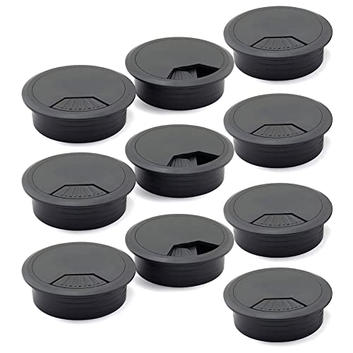 Œillets de bureau 50 mm noir passe-câble ordi et PC amovible lot de 10