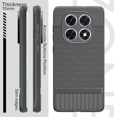 Image of Pikkme Back Cover for Redmi Note 14 Pro 5G Camera Protection 3D Hexa Cube Design Silicone Protective Bumper Case (Grey)