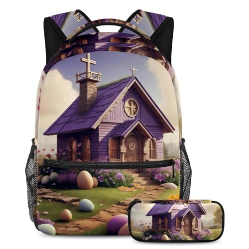 Sacs d'école tendance garçons filles avec sac de voyage violet 2 pièces pour étudiant
