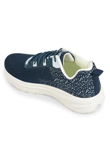 Image of Liberty Force 10 MATCHER-3E Lacing Sports Running Shoes for Men - Black & Teal Blue | Comfortable and Durable | Suitable for Lace-Up Gym, Walking, Jogging & Outdoor Shoes for Gents | Cushioned Footbed