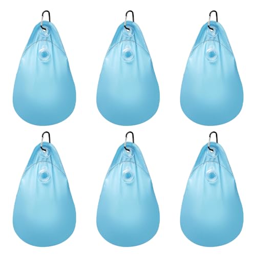 Laroal 6er-Pack Gewichte für Poolabdeckungen mit Haken, auslaufsichere Hängetaschen für Schwimmbeckenabdeckungen, Dicke PVC-Poolwassertaschen, Frostschutzgewichte für den Winter