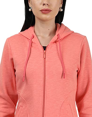 Image of Monte Carlo Women Orange Solid Cotton Blend Sweatshirt-221049683-1