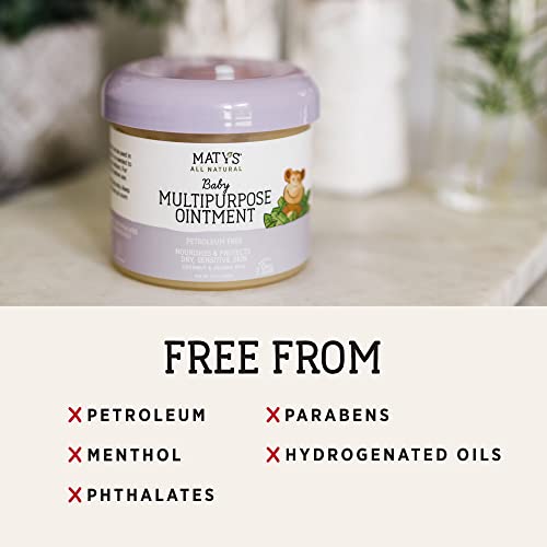 Maty's All Natural Multipurpose Baby Ointment For Diaper Rash, Cradle Cap, Dry Skin, Chapped Lips And More - Petroleum & Fragrance Free - Made With Coconut & Jojoba Oils - 10 Oz #TOP3