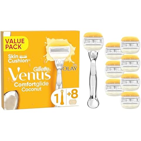 Gillette Venus Comfortglide Coconut Razor with 8 Blades Cover