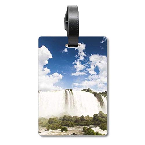 Étiquette pour valise motif chute d'eau forestière contre les vols et pertes