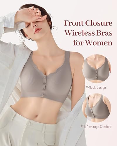 Image of Gailife Jelly Front Closure Bras for Women Wireless Comfort Seamless Bra