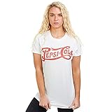 Pepsi Damen Vintage Logo T-Shirt, Weiß (Weiß), Large