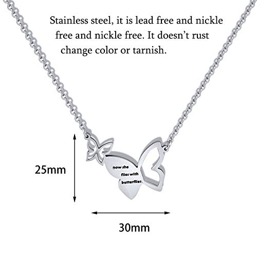 Now She Flies with Butterflies Necklace Rememberance Necklace2