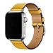 Produktbild XCool Kompatibel mit Apple Watch Armband 42mm 44mm, Leder Gelb Armbänder für iwatch SE, Series 6, Series 5, Series 4 Series 3