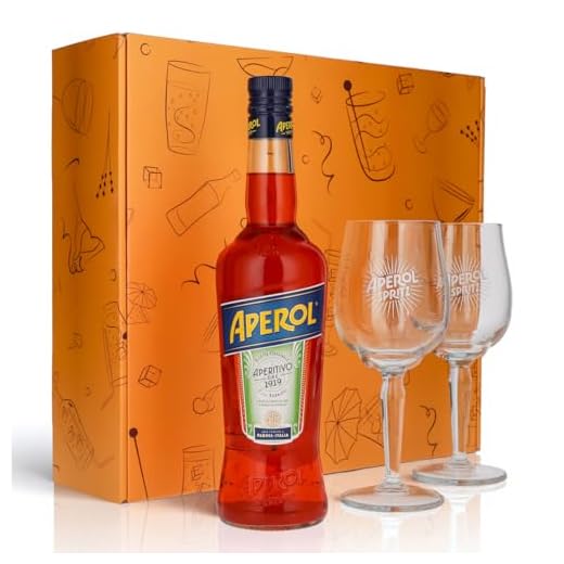 Sipply Geschenkset 3-teilig mit 2 Signature Spritz Gläser und 1 Flasche Aperol Spritz 0,7l 11% Vol. | mit Geschenkverpackung: Orange | Geschenk für Frauen Männer Papa Freundin zu Weihnachten Ostern