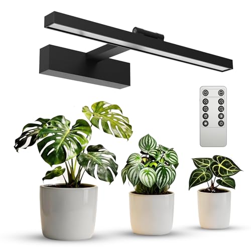SANSI Grow Lights for Indoor Plants, 35W Wall Mounted Grow Light Full Spectrum, LED Plant Lights for Indoor Growing, High PPFD with 4-Level Dimmer, Auto On Off 4/8/12 Hrs Remote for Greenhou