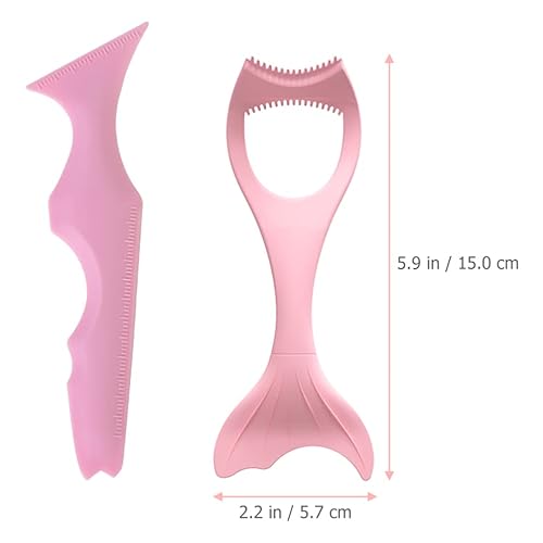 Miniatura 2 de Beaupretty 2 plantillas de silicona delineador de ojos reutilizables, herramienta de ayuda de maquillaje, delineador alado para ojos, color rosa