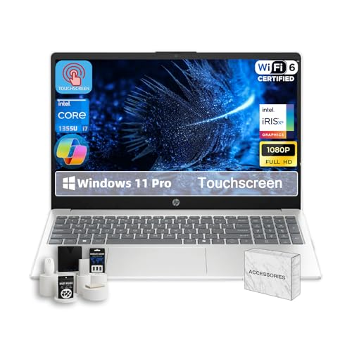 HP 15.6�C���` �^�b�`�X�N���[���m�[�g�p�\�R�� �r�W�l�X����ъw���p - Intel ��13���� i7-1355U (�ő�5GHz)�A64GB RAM�A2TB SSD�AFHD IPS�^�b�`�f�B�X�v���C�ACopilot�AHD�E�F�u�J�����AHP�����[�d�A