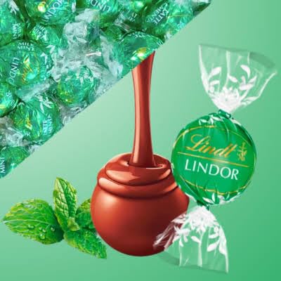 Caja Bombones LINDT Chocolate Negro y Menta 160 unidades 2kg.
