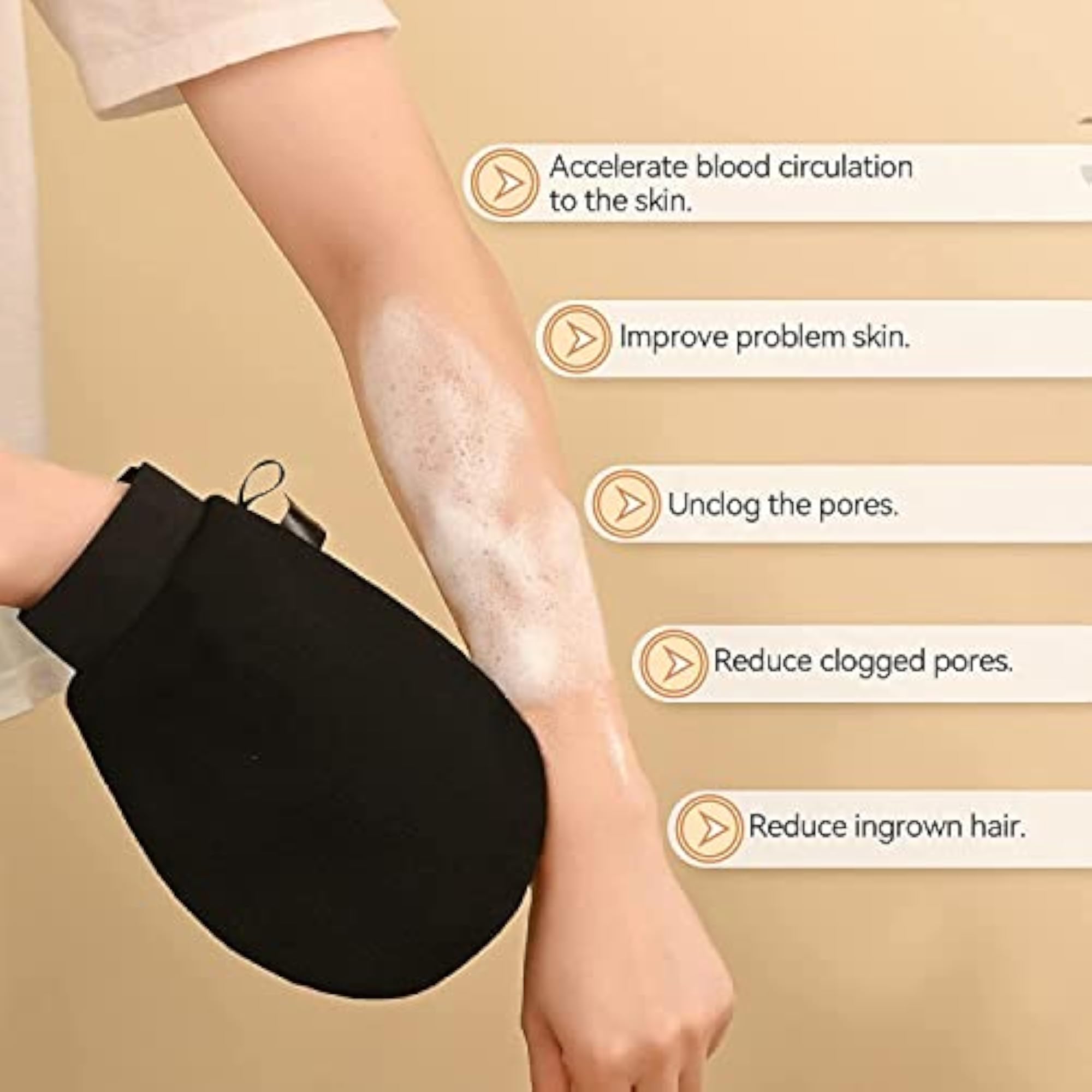 Exfoliating Bath Glove, Shower Scrub Gloves for Women