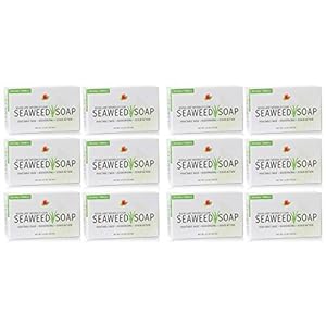 Reviva Seaweed Soap - 12 Pack - Organic Seaweed Face Scrub and Exfoliating Body Scrub Soap Bar - 4.5 oz. Vegetable Base Natural Bar Soap and Seaweed Bath Detox Soap Made in the USA Reviva Seaweed Soap 12 Pack Organic Seaweed Face Scrub and Exfoliating Body Scrub Soap Bar 45 oz Vegetable Base Natural Bar Soap and Seaweed Bath Detox Soap Made in the USA