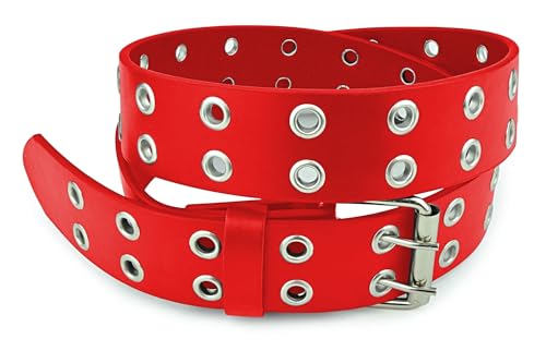 Belle Donne Leather Belt, Double Grommet, Women's Belt, Punk Style, Adjustable Size3