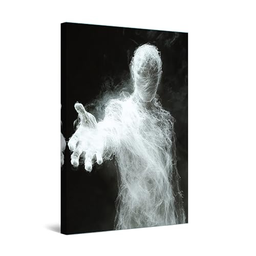 Startonight Quadro su Tela Luminoso - Uomo in Bianco e Nero, Energia Luminosa Astratta, Quadri Moderni Astratti per Soggiorno, Grande Stampe Incorniciate 80x120 cm, Decorazione Parete, Idea Regalo