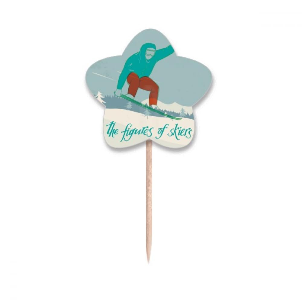 Ski et sport d'hiver piques à cupcakes pour buffet anniversaire chalet