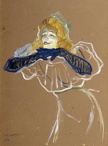 Pintura sobre lienzo Yvette Guilbert de Toulouse Lautrec cuadro clásico para pared 60x90cm