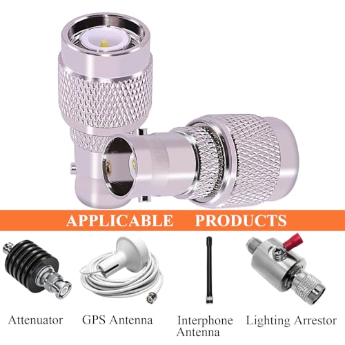 CNARIO 2PCS Adaptador BNC Hembra a TNC Macho coaxial miniatura 6