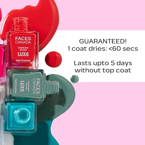 Image of FACESCANADA Ultime Pro Splash Luxe Nail Enamel - Aurora Blue (L33), 12ml | Glossy Finish | Quick Drying | Long Lasting | High Shine | Chip Defiant | Even-Finish | Vegan | Non-Toxic | Ethanol-Free