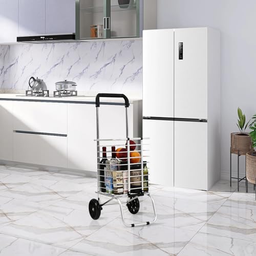 Panana SKTWH Shopping Carts Folding Cart Foldable Shop Truck Heavy Duty Hand Truck 35Ltr Foldable Shopping Grocery 2 Wheels Cart Steel Grocery Hard Wearing Easy Storage thumb #8