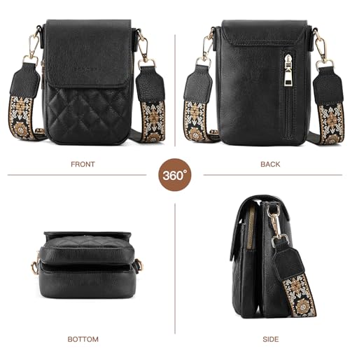 SENDEFN Small Crossbody Bags for Women Cell Phone Bag Leather Wallet Purses Adjustable Strap3