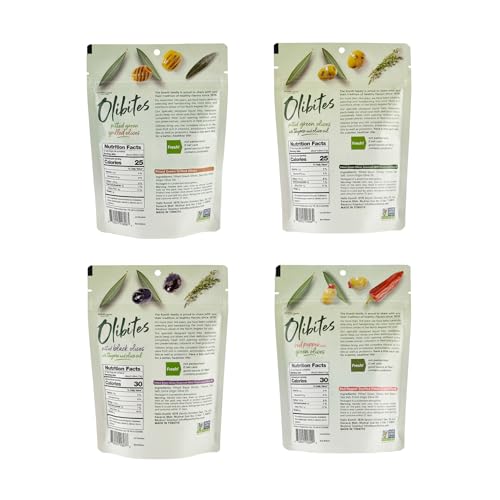 Olibites Pitted Olives - Fresh Olives Marinated in Extra Virgin Olive Oil (6 oz, Variety 8 pack)