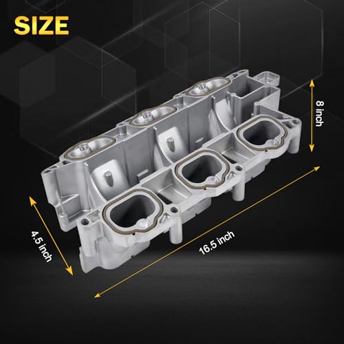 Image of Upgraded Full Aluminum Engine Lower Intake Manifold with Gasket ＆ Engine Oil Filter Housing with Oil Cooler Sensors and Gaskets Compatible with Dodge Charger Challenger Journey Jeep Wrangler