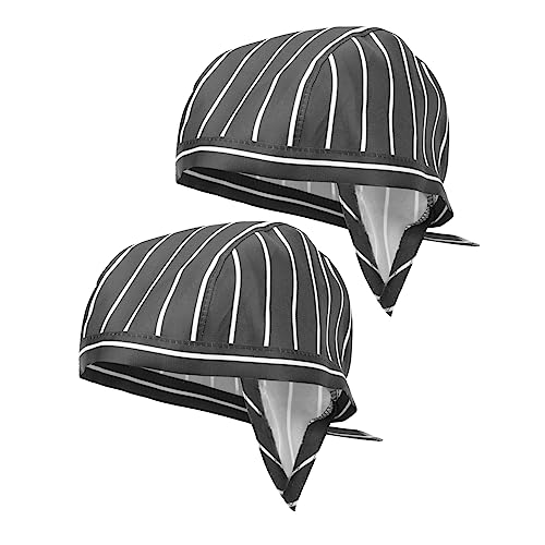 DEARMAMY 1 Juego Ajustar Gorro De Cocina Gorro De Catering Tapa De Servicio De Alimentos Tapa Gorras De Cocinero Sombreros De Chef De Cocina Cocinar Estibador Algodón 2 Piezas
