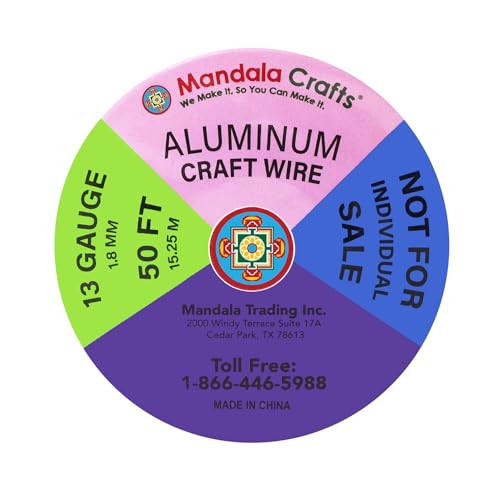Image of Mandala Crafts 13 GA Purple Brown Red Assorted Anodized Aluminum Craft Wire | 300 FT, Colored, Flexible, Bendable for Bonsai Armature Sculpting Wire Wrapping Jewelry Making, Weather & Tarnish Resistant