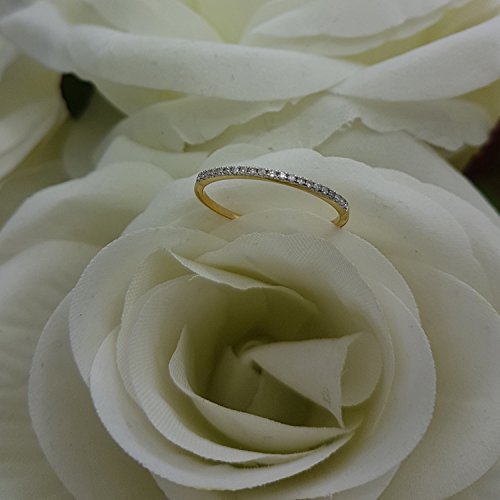 Dazzlingrock Collection 0.10 Cttw Round White Diamond Stackable Wedding Band for Her in 10K Solid Gold 5