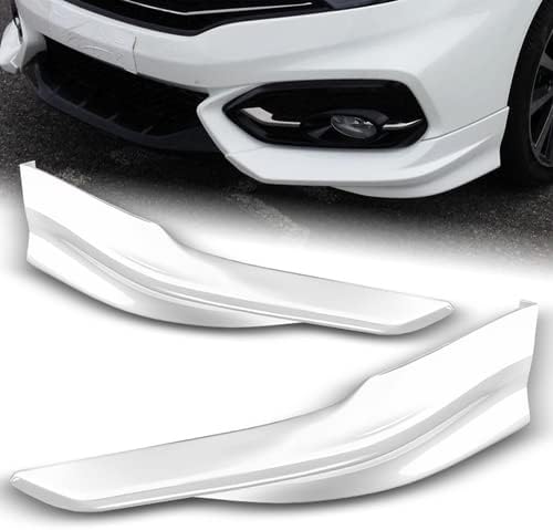 2 Pieces HFP Style Polyurethane Front Bumper Lip Spoiler Splitter Body Kit Trim Protection Compatible with 2014 2015 Honda Civic 2DR Coupe (Painted White)