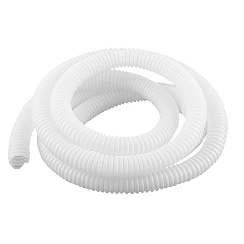 sourcingmap 2 M 16 x 20 mm Plastic Flexible Corrugated Conduit Tube for Garden,Office White