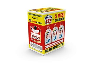 Omino Bianco - Detersivo Lavatrice Igienizzante Liquido, 132 Lavaggi, Igienizza i Capi e Rimuove Germi e Batteri, 1760 ml x 3 Confezioni