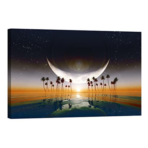 Toile canvas Univers DCC009-2 pour rompre la nuit noire avec un tableau lumineux
