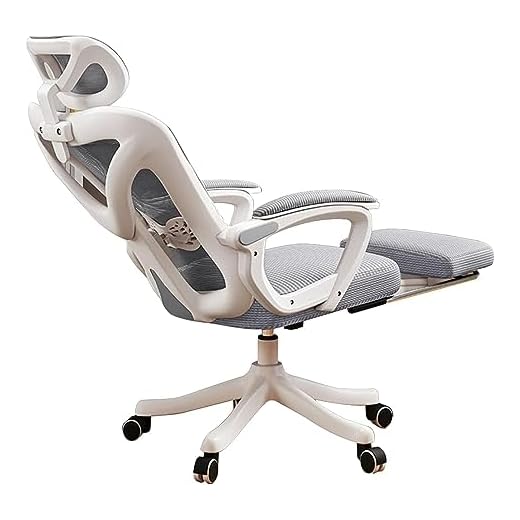 Cadeira de escritório Cadeira de mesa reclinável ergonômica, cadeira de computador giratória livre de 360 ​​° com apoio de cabeça ajustável e apoio para os pés oculto, cadeira de malha de tecido (cor: