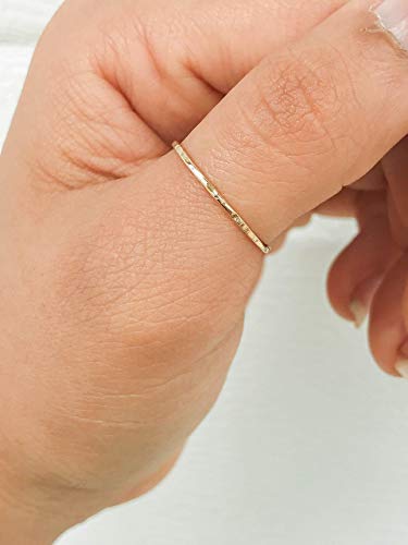 Hammered Gold Ring, Gold Stacking Rings, Minimalist Rings, Skinny Rings For Women (6, Gold Fill) #TOP1