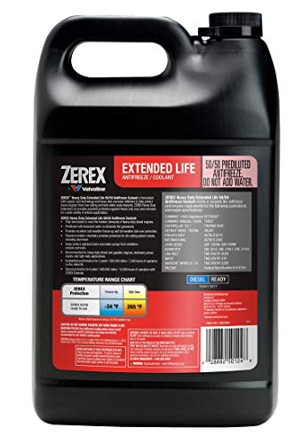 Image of Zerex Extended Life Red Heavy Duty (HD) 50 /50 Prediluted Ready-to-Use Antifreeze /Coolant 1 GA